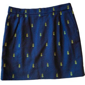 J. Crew Women's Pineapple Printed Basketweave Preppy Academia Mini Skirt-size 6